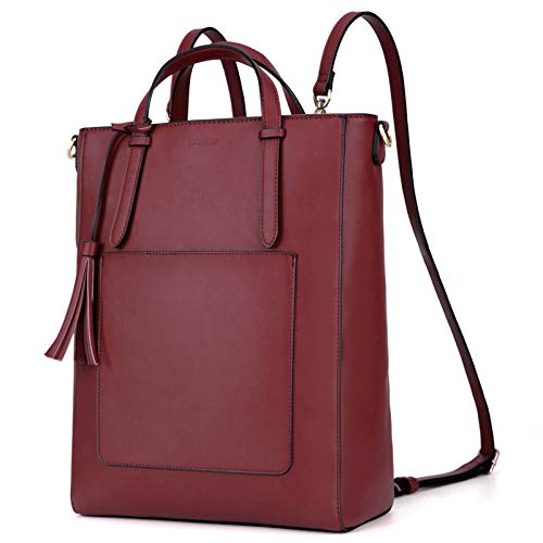 ECOSUSI Tote Bag Convertible Backpack Purse for Women Vegan Leather Handbag Multifuction Shoulder Bag