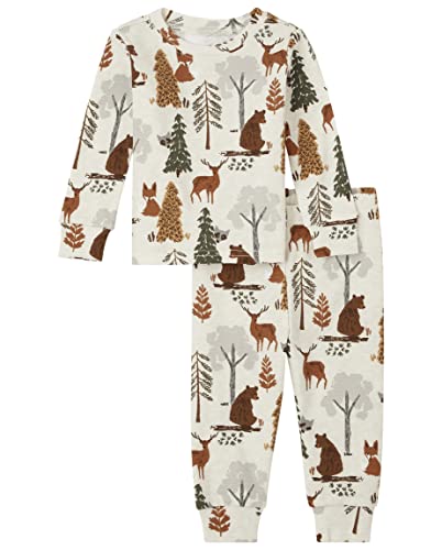 The Children's Place unisex-child Family Matching Christmas Holiday Pajamas Sets, Snug Fit 100% Cotton, Adult, Big Kid, Toddler, Baby Woodland Baby & Toddler - PJ Set 4T