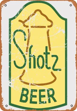 Metal Vintage Tin Sign Laverne and Shirley Shotz Beer Retro 70s Sitcom Fan Distressed Funny Plaque Poster for Indoor Outdoor Yard Man Cave Garage Farmhouse Bar Pub Beer Wall Decor Art 8'x12'