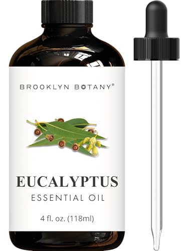 Brooklyn Botany Eucalyptus Essential Oil - Huge 4 Fl Oz - 100% Pure and Natural - Premium Grade with Dropper - for Soap and Candle Making, DIY and Diffusers