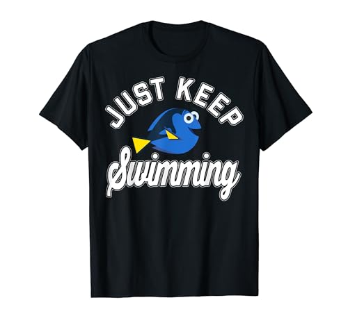 Disney Pixar Finding Dory Just Keep Swimming Collegiate Logo T-Shirt