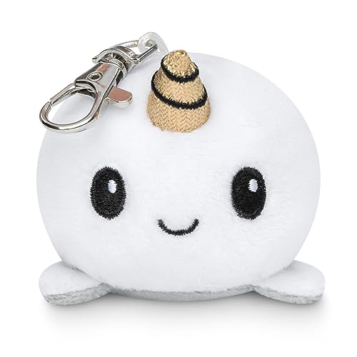 TeeTurtle | Plushie Charm Keychain | Happy White Narwhal
