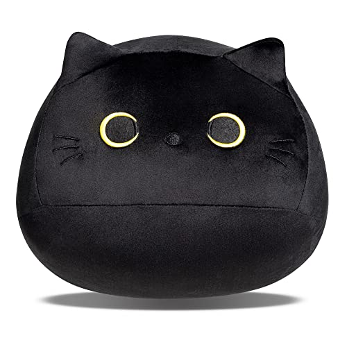 Black Cat Plush Black Cat Pillow, Halloween Pillow Cat Plush Anime Plush Halloween Home Decoration (Black)