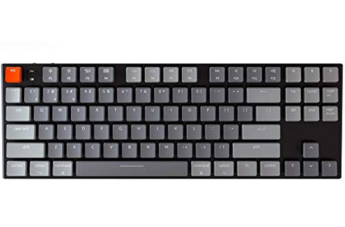 Keychron K5 87 Key Ultra-Slim Wireless Bluetooth/USB Wired Mechanical Gaming Keyboard, TKL Tenkeyless RGB LED Backlit Low Profile Brown Switches for Mac Windows, N-Key Rollover, Version 5