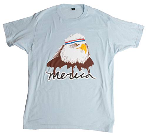 USA Mullet Eagle | Patriotic 80's Eagle of Freedom - Merica Unisex T-Shirt-Adult,L Light Blue