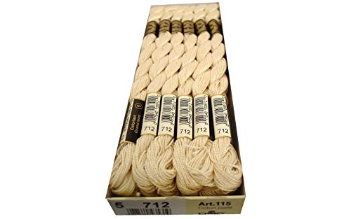 DMC Thread Pearl Cotton Skeins Size 5 27.3 Yards Cream 115 5-712 (12-Pack)