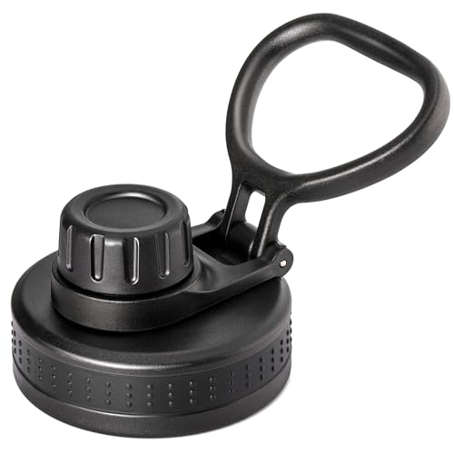 Prurex Spout Lid for Wide Mouth Hydro Flask Water Bottles Replacement Lid for 12,16,18,22,32,40,64oz Sports Water Bottles (Black, 1 Pack)