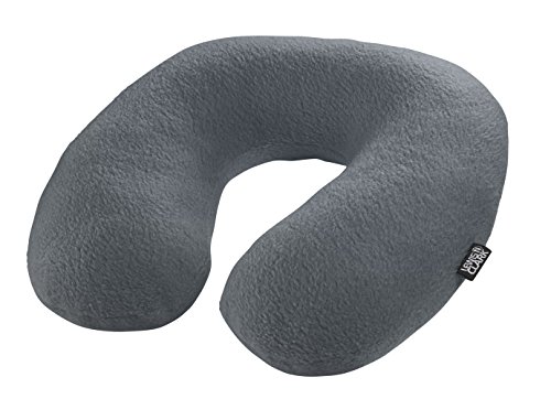 Lewis N. Clark Comfort Neck Travel Pillow: Airplane Pillow and Cervical Neck Pillow for Kids + Adults, Contour Pillow with Neck Support - Gray