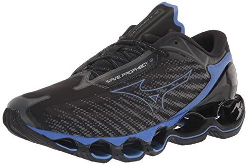 Mizuno Men's Wave Prophecy 12 Running Shoe, Black Oyster/Blue Ashes, 13