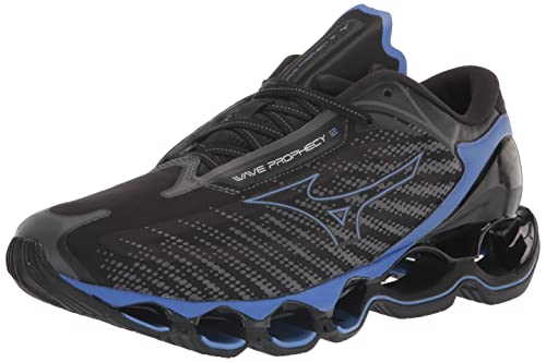 Mizuno Men's Wave Prophecy 12 Running Shoe, Black Oyster/Blue Ashes, 10