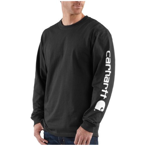 CarharttmensLoose Fit Heavyweight Long-Sleeve Logo Sleeve Graphic T-ShirtBlack4X-Large