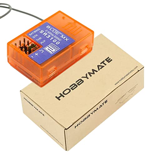 HOBBYMATE DSMR Receiver Compatible with DX2L DX2E DX3E DX2S DX3S DX4S DX3R DX3C DX4C DX5C Radio Transmitter, 2.4G SR3100 DSM2 Receiver 3 Channels