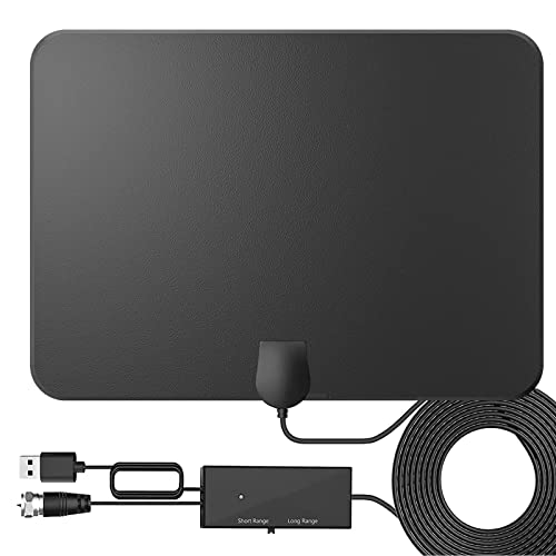 TV Antenna, TV Antenna Indoor, Antenna Tv Digital HD Indoor,Tv Antenna for Local Channels,Support 4K 1080p with Signal Booster- 16FT Coax HDTV Cable Support All TV