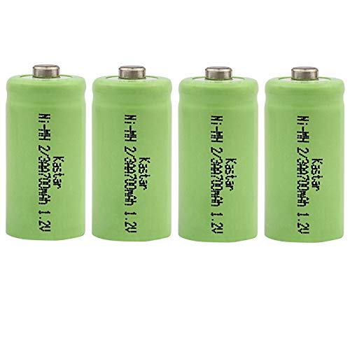 Kastar 4-Pack 2/3AA 1.2V 700mAh Ni-MH Button Top Rechargeable Batteries for High Power Static Applications (Telecoms, UPS and Smart Grid), Electric Mopeds, Meters, Radios, RC Devices, Electric Tools