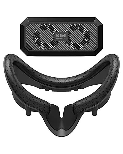 KIWI design USB Radiator Fans Heat Cooling, Facial Interface Bracket with Nose Pad and 2pcs PU Foam Cover for Valve Index Accessories