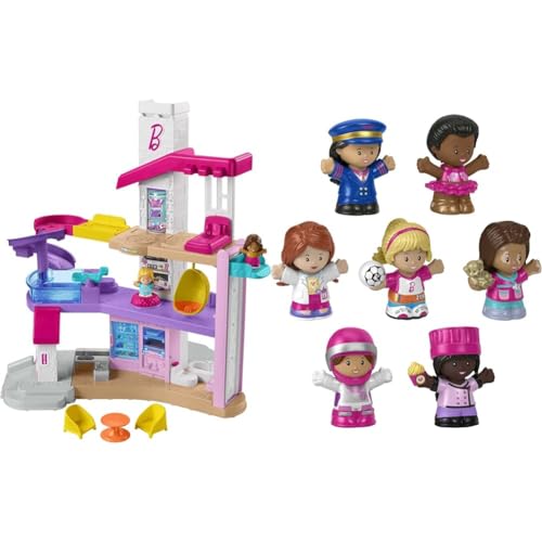 Fisher-Price Barbie DreamHouse Little People & Be Anything Figure Pack, Gift Set of 7 Figures for Toddler and Preschool Pretend Play