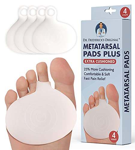 Dr. Frederick's Original Metatarsal Pads Plus - 4pcs - Forefoot Pain Relief - Ball of Foot Pads - Foot Pain Relief Cushion - for Women & Men