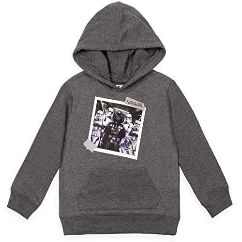 STAR WARS R2-D2 Stormtrooper Darth Vader Big Boys Fleece Pullover Hoodie Grey 14-16