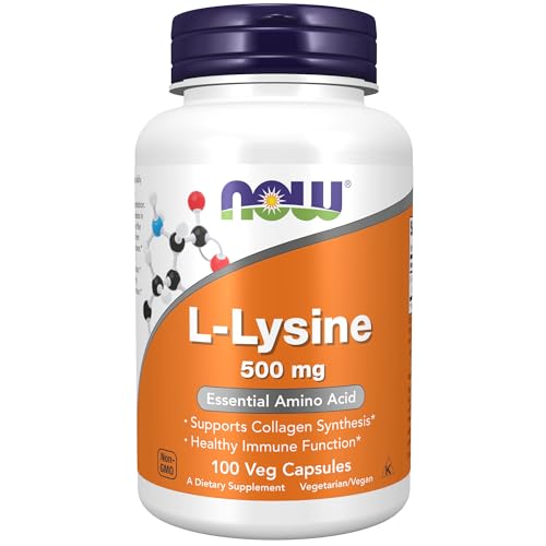 NOW Supplements, L-Lysine (L-Lysine Monohydrochloride) 500 mg, Amino Acid, 100 Veg Capsules