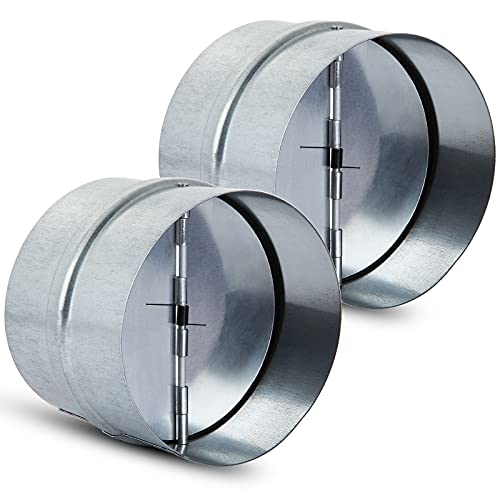 MIVIDE 2Pack 4 inch Backdraft Damper Duct, One Way Airflow Ducting Insert for Ducting in Range Hoods, Bathrooms Fans and kitchen Fan