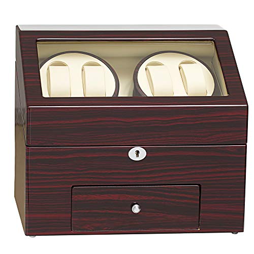 JQUEEN Automatic Wood Watch Winder Display Box 4+9 Storages