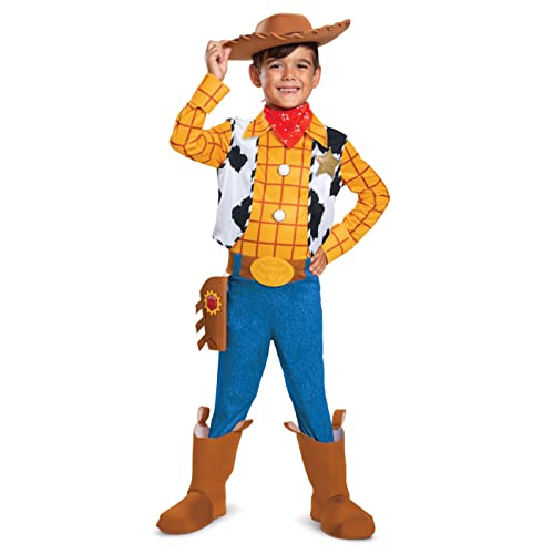 Disguise Disney Pixar Woody Toy Story 4 Deluxe Boys' Costume, Multi, Medium (7-8)