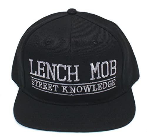 Lench Mob Hat Street Knowledge Flat Bill Snapback Cap One-Size Adult Black