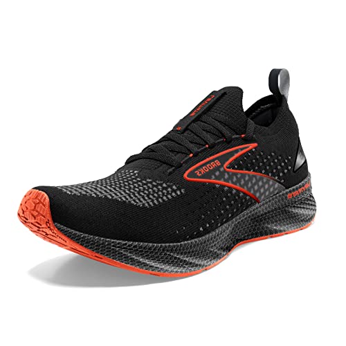 Brooks Men’s Levitate Stealthfit 6 Neutral Running Shoe - Black/Spicy Orange - 9.5 Medium