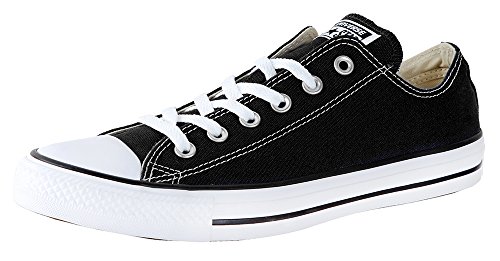 Converse M9166- Chuck Taylor All Star Unisex Ox Low Top Black Sneakers, 8 Women/6 Men