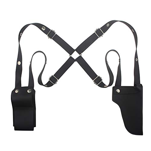 Coolcoco Black Faux Leather Adjustable Gun Holster for Women Girls Cosplay