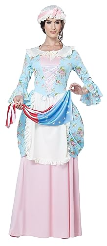 California Costumes Women's Colonial Lady Costume, Blue/Pink, Large