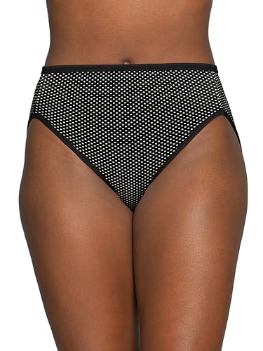 Vanity Fair Women's Illumination Hi Cut Panties (Regular & Plus Size), Premiere Dot Print, 7