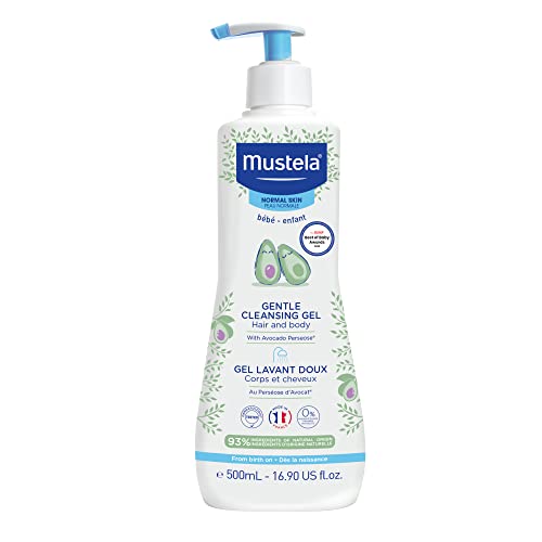 Mustela Baby Gentle Cleansing Gel - Baby Hair & Body Wash - with Natural Avocado fortified with Vitamin B5 - Biodegradable Formula & Tear-Free â€“ 16.90 fl. oz. (Pack of 1)