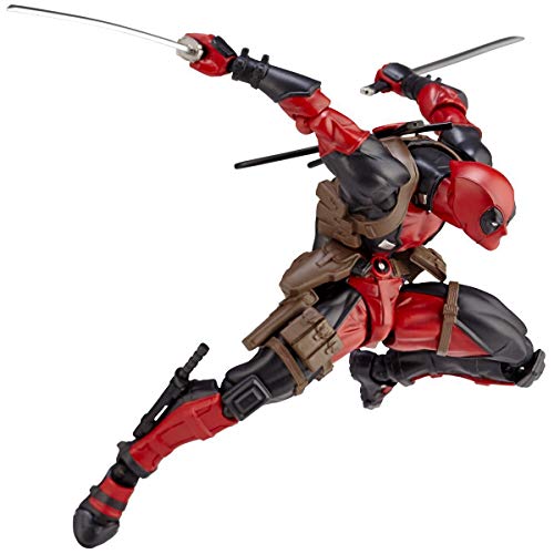 LKCOZSM Action Figure Yama-guchi Style Dead-Pool Collection No.001 D-eadpool, 6.2' Detachable and Interchangeable Face Model
