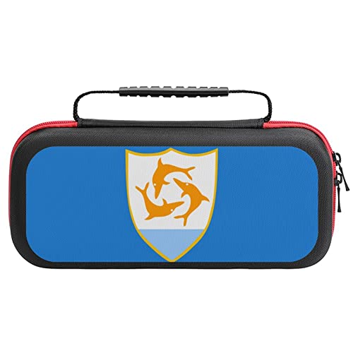 Coat of Arms of Anguilla Flag Switch Carrying Case Protective Cover Hard Shell Travel Pouch Compatible with Nintendo Switch