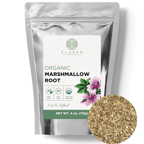 Organic Marshmallow Root Herb 4 oz. (113g), USDA Certified Organic Marshmallow Root Bulk, Marshmellow Root, Althaea Officinalis, Marshamallow Root, Marshmellow Root Tea, Althea Herb, Cut & Sifted