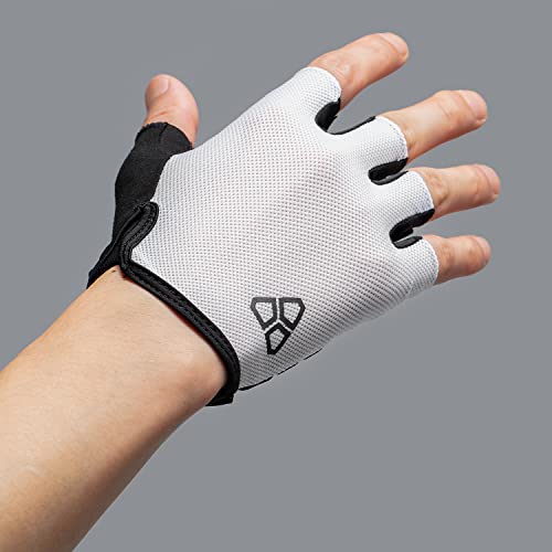 DUEECO Cycling Gloves Bike Gloves Bicycle Gloves Gym Gloves Mountain Road Anti-Slip Shock-Absorbing XRD Pad Light Weight Breathable MTB Biking Gloves for Men Women (White, Medium(Palm Width 8-8.5cm))