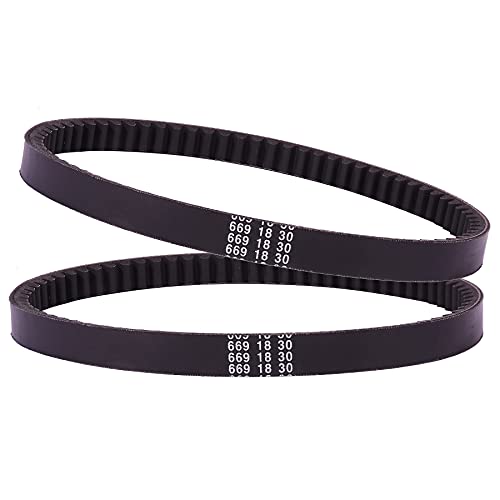 Stylemafia 139QMB Reinforced 669-18-30 Racing CVT Drive Belt Compatible with GY6 49cc 50cc， Roketa Baja Tank Jmstar Taotao Jonway Vespa Chinese Scooter Moped ATV (Pack of 2 V-Belt)
