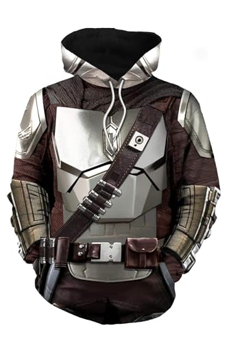 Din Djarin Hoodies Jacket Halloween Cosplay Season 2 Sweatshirt Costume Bronze