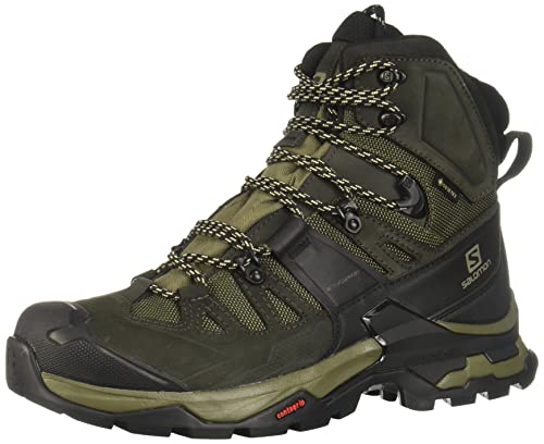 Salomon Quest 4 Gore-TEX Hiking Boots for Men, Olive Night/Peat/Safari, 9
