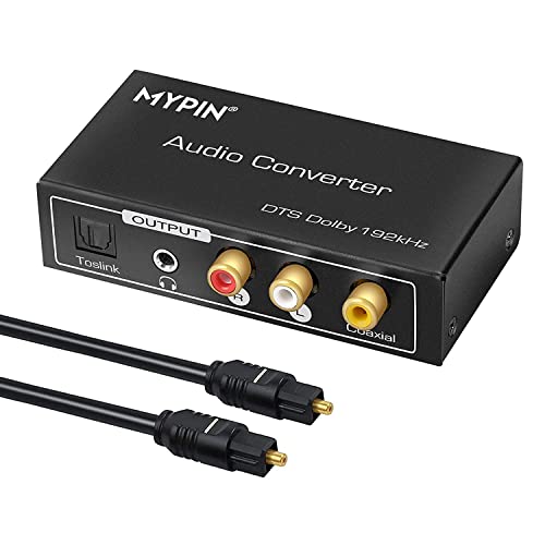 192KHz DAC Converter Multifunction Audio Converter, HDMI ARC Audio Extractor Adapter, Toslink(Optical) or Coaxial or HDMI ARC Input to Coaxial + Toslink(Optical) + Stereo L/R + 3.5mm Jack Output