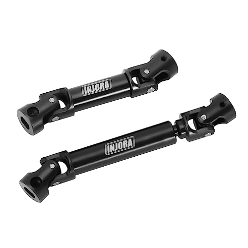 INJORA Drive Shaft Steel Black Front Rear Center Shaft with D Shaped Hole for TRX4M 1/18 RC Crawler Upgrade, 2PCS