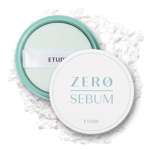 ETUDE Zero Sebum Drying Powder 4g New (23AD) | Korean Lightweight Oil Control No Sebum Loose Face Translucent Powder with 80% Mineral | Long Lasting for Setting | K-beauty