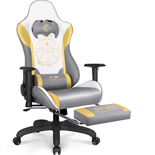 Marvel Eternals Gaming Chair Desk Office Computer Racing Chairs - Adults Gamer Ergonomic Game Footrest Reclining High Back Support Racer Leather Foot Rest (Thena)