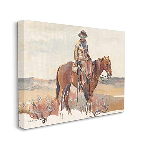 Stupell Industries Cowboy Fields and Farm Western Painting, Design by Marilyn Hageman Wall Art, 16 x 20, Canvas