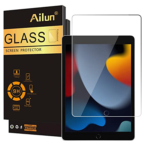 Ailun Screen Protector for iPad 9th 8th 7th Generation (10.2 Inch, iPad 9/8/7, 2021&2020&2019) Tempered Glass/Apple Pencil Compatible [1 Pack]