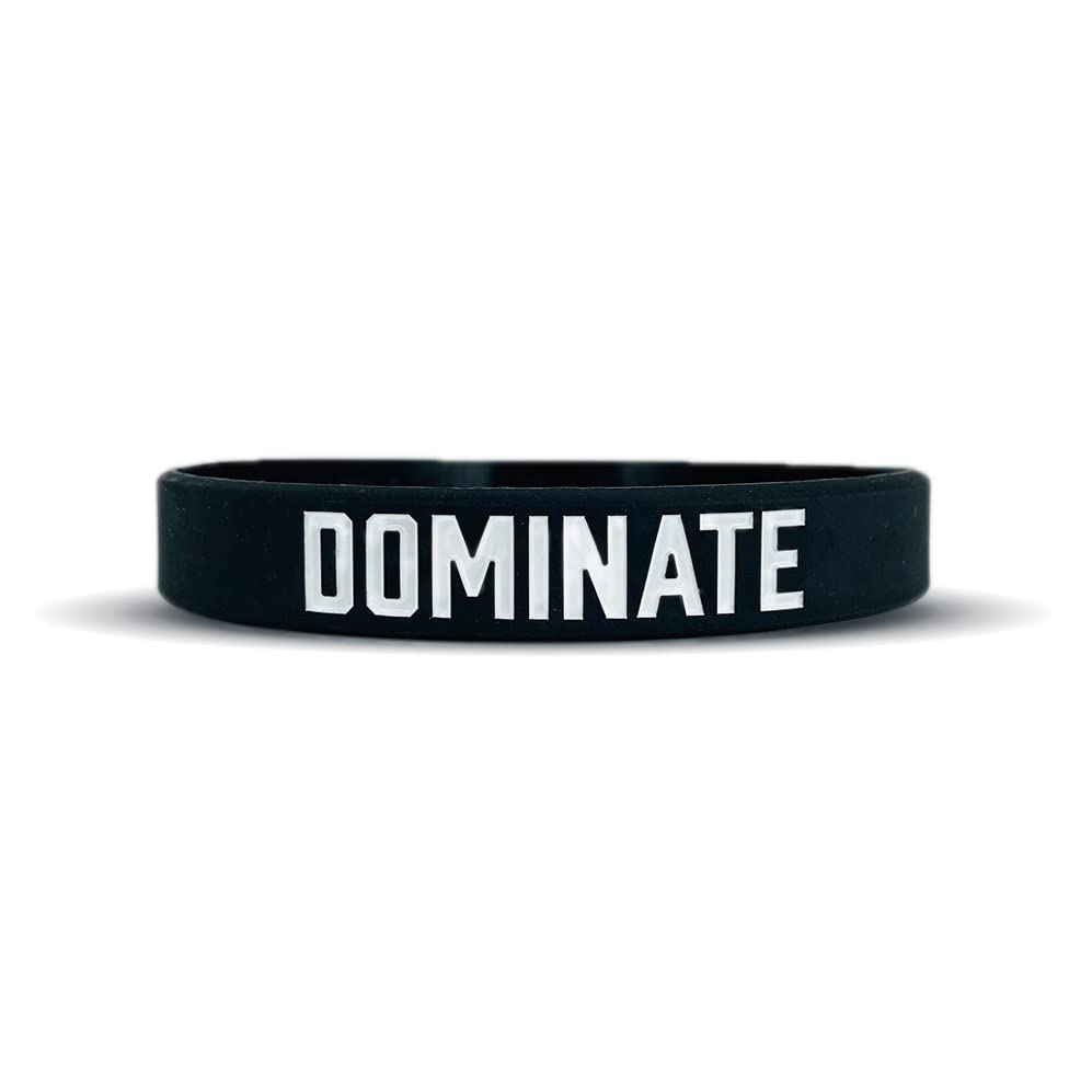 Motivational Wristbands - Standard & Youth Sizes! Perfect for Fitness, Sports, Work, Life. Wear Your Motivation! *Sold Individually (Dominate, Standard)