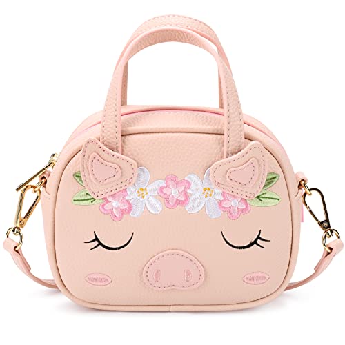 mibasies Toddler Purse for Little Girls Handbags Kids Age 3-8 Pig purse