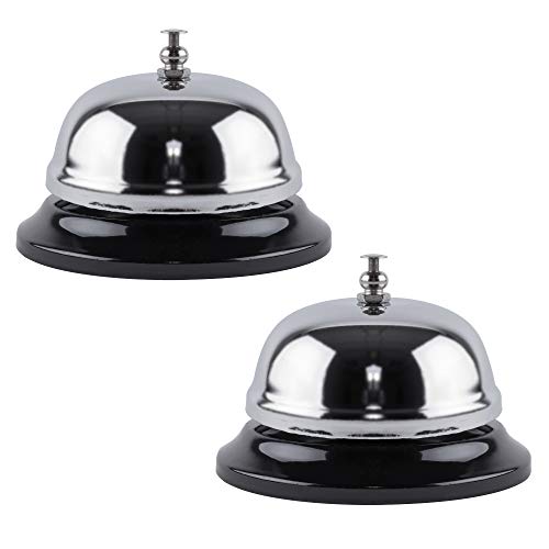 Super Z Outlet 2 Pack Call Bell Front Desk 3.35 inch Silver Metal Anti-Rust Ringing Service Bell