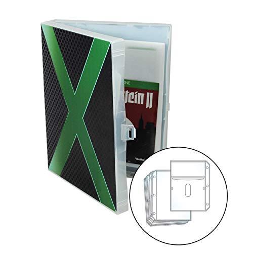 UniKeep Xbox Themed Video Game Case - Stores 10 Discs and Graphic Booklets (Black)